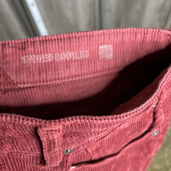 Volcom Corduroy Pants 29 Stoned Bootleg Dark Red Classic Casual - Picture 6 of 7